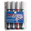 Image de Pentel - Marqueur Tableau Blanc Pointe Ogive Maxiflo - Pochette De 4