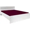Image de Lit adulte BOSTON 140 x 190 cm blanc, tête de lit incluse, piètement fixe