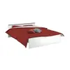 Image de Lit avec rangements 140 x 190 cm - 2 tiroirs et 1 niche - Coloris : blanc - PABLO