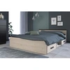 Image de Lit avec rangements 140 x 190 cm - 2 tiroirs et 1 niche - Coloris : Naturel - PABLO