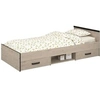 Image de Lit enfant beige et noir avec rangement 90 x 200 cm