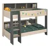 Image de Lits superposés enfant - Décor Chene Jackson et Gris Ombre - Sommiers inclus - 2 x 90 x 200 cm - JIM
