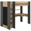 Image de Lit mezzanine avec bureau et armoire - 90 x 200 cm - Coloris : Naturel et anthracite - AUCKLAND