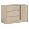 Image de Commode ESCALE - 3 tiroirs - 1 porte - Décor chene - L 109,8 x H 76,8 x P 50 cm