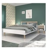 Image de Lit adulte - AALBORG - 140 x 190 cm - Blanc / Chene -
