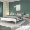 Image de Lit adulte - AALBORG - 160 x 200 cm - Blanc / Chene -