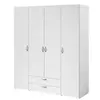 Image de Armoire varia - décor blanc - 4 portes battantes + 2 tiroirs - l 160 x h 185 x p 51 cm -