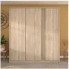Image de Armoire 3 portes ESCALE chêne aspect bois miroir intérieur