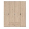Image de Armoire de chambre VARIA chêne blanc 4 portes battantes