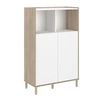 Image de Bahut haut - MORPHOS - Décor blanc / Chene - 2 portes -