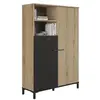 Image de Rangement haut - TRUST - Chene / Noir - 2 portes - 1 tiroir -
