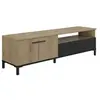 Image de Banc TV - TRUST - Chene / Noir - 2 portes - 1 tiroir - 140 x 40 x 47 cm -