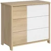 Image de Commode 3 tiroirs Sacha en bois imitation chêne bocage et blanc - Galipette