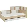 Image de Lit Gabin avec rangements et tiroir - 90 x 200 cm - Coloris : chêne et blanc