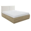 Image de Lit coffre relevable TIDY 140x190 cm tête de lit écru chêne