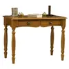 Image de Table A Ecrire Pin Massif Miel 2 Tiroirs Pieds Tournés L 100 H 74.3 P 56.4 cm - L 100 x l 56.4 x H 74.3 cm