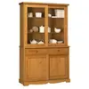 Image de Vaisselier Pin Miel 4 Portes Coulissantes 2 Tiroirs L 121 H 198.8 P 42.3 cm - L 121 x l 42.3 x H 198.8 cm