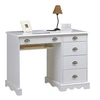 Image de Bureau 5 Tiroirs Blanc Style Anglais L 100 H 74.7 P 58.3 cm - L 100 x l 58.3 x H 74.7 cm