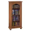 Image de Petit Meuble Vitrine Chêne 1 Porte Vitrée 6 Niches L 49.4 H 105.8 P 21.5 cm - L 49.4 x l 21.5 x H 105.8 cm