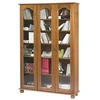 Image de Bibliothèque Chêne 3 Portes Vitrées 12 Niches L 120.6 H 182.2 P 33 cm - L 120.6 x l 33 x H 182.2 cm