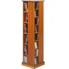 Image de Tour CD DVD Pivotante Merisier 4 Faces 28 Etagères L 35 H 134.5 P 35 cm - L 35 x l 35 x H 134.5 cm