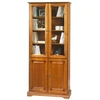 Image de Bibliothèque 4 Portes Merisier 6 Niches 5 Tablettes L 82.4 H 182.2 P 33 cm - L 82.4 x l 33 x H 182.2 cm