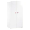 Image de New Basic Armoire Chambre Bébé 2 Portes - Boutons Coeur Rose