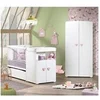 Image de Lit bébé combiné évolutif - Basic - Bouton coeur rose - 60 x 120 cm - Blanc