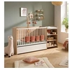 Image de Lit bébé combiné 120 x 60 cm - Evolutif en 90 x 190 cm - Décor bois - Avec commode à langer étagere