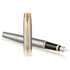 Image de Parker IM stylo plume | métal brossé | pointe fine | coffret cadeau en occasion ou reconditionné