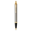 Image de PARKER IM Stylo bille, métal brossé, recharge bleue pointe moyenne, Coffret cadeau