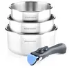 Image de Lot de 3 casseroles inox manche amovible AM3456
