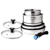 Image de Batterie de cuisine AM2493 8 pieces - Acier Inoxydable - Poignée amovible - Tous feux dont induction