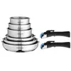 Image de Batterie cuisine induction AM5538 8 pcs inox poignées amovibles