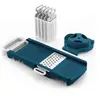 Image de Mandoline Pliable - - Amm530 - 6 En 1 - 3 Lames De Râpes Et 3 Lames De Coupes Légumes - Acier Inoxydable