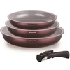 Image de Set de 3 poêles antiadhésives 20/24/28 cm aluminium poignées amovibles