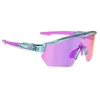 Image de AZR - Kromic Race RX Cat 1-3 - Lunettes vélo Crystal Turquoise - Irise Rose Photochromique Cat 1-3