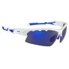 Image de AZR - Kromic Huez Cat 1-3 - Lunettes vélo Blanc - Irise Bleu Photochromique Cat 1-3