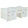 Image de Lit mi-hauteur SISSY - 2 tiroirs - 90 x 190 cm - Blanc et chêne