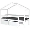 Image de Lit cabane MIKA 90x190 + sommier + 2 tiroirs / Blanc