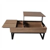 Image de Table basse plateau relevable FLOWER 110x55cm / Chêne blanchi et métal noir