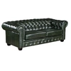 Image de Canapé chesterfield 3 places BRENTON 100% cuir de buffle - Vert empire