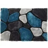 Image de Tapis shaggy à poils longs - turquoise et gris - 160 x 230 cm - PIETRA