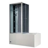 Image de Baignoire douche balnéo - L150 x P75 x H215 cm - Profilés gris foncé - 30 microjets et 6 gros jets - DARIA