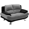 Image de Canapé 2 places en microfibre MUSKO - Bicolore gris et noir