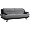 Image de Canapé 3 places en microfibre MUSKO - Bicolore gris et noir