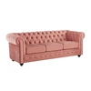 Image de Canapé 3 places CHESTERFIELD - Velours rose pastel