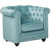 Image de Fauteuil CHESTERFIELD - Velours bleu pastel