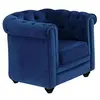 Image de Fauteuil CHESTERFIELD - Velours bleu roi