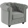 Image de Fauteuil CHESTERFIELD - Velours gris clair